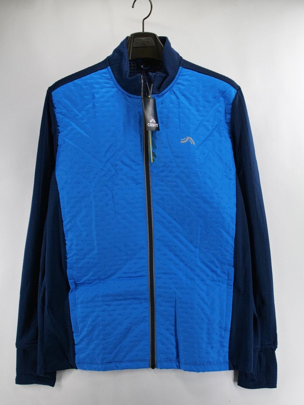 NWT Crivit Men’s Hybrid Thermal Jacket Blue Size Large 42/44 BIONIC-FINISH ECO